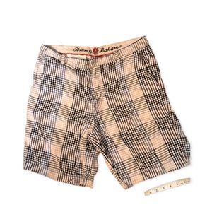 Tommy Bahama silk linen blend plaid flat front shorts